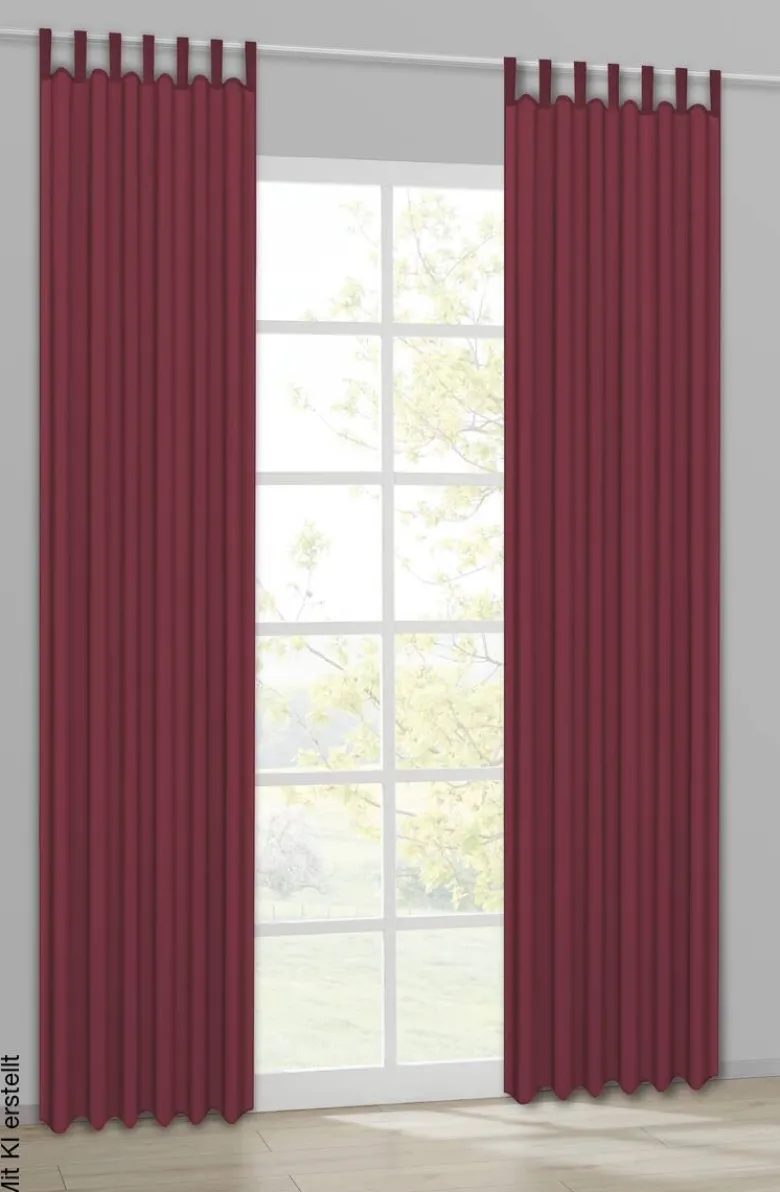 Sensation Schlaufenvorhang Look burgund B/L: ca. 140x235 cm