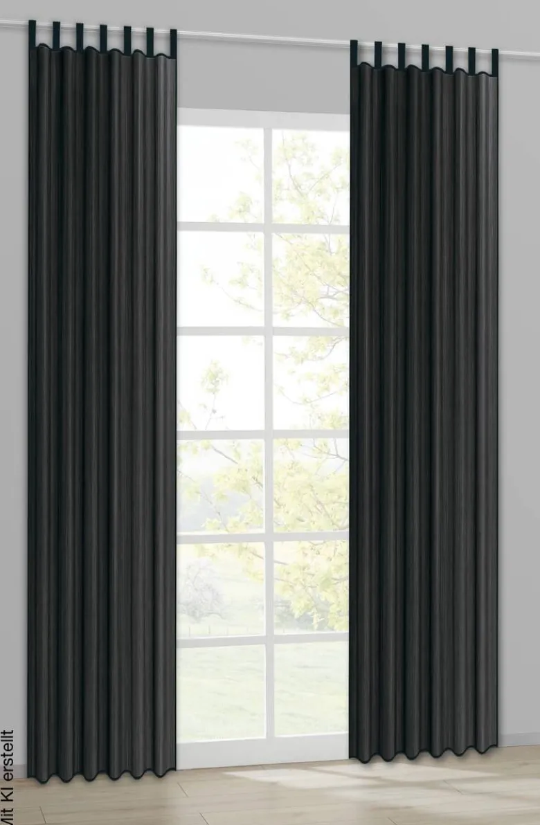 Sensation Schlaufenvorhang Look schwarz B/L: ca. 140x235 cm