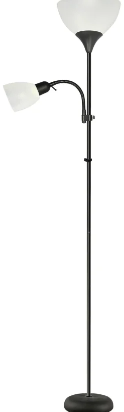 Sensation Stehlampe Biro Promo schwarz weiß Metall Kunststoff H: ca. 180 cm E27 2 Brennstellen
