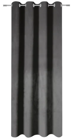 Ösenvorhang Samt anthrazit B/L: ca. 135x245 cm