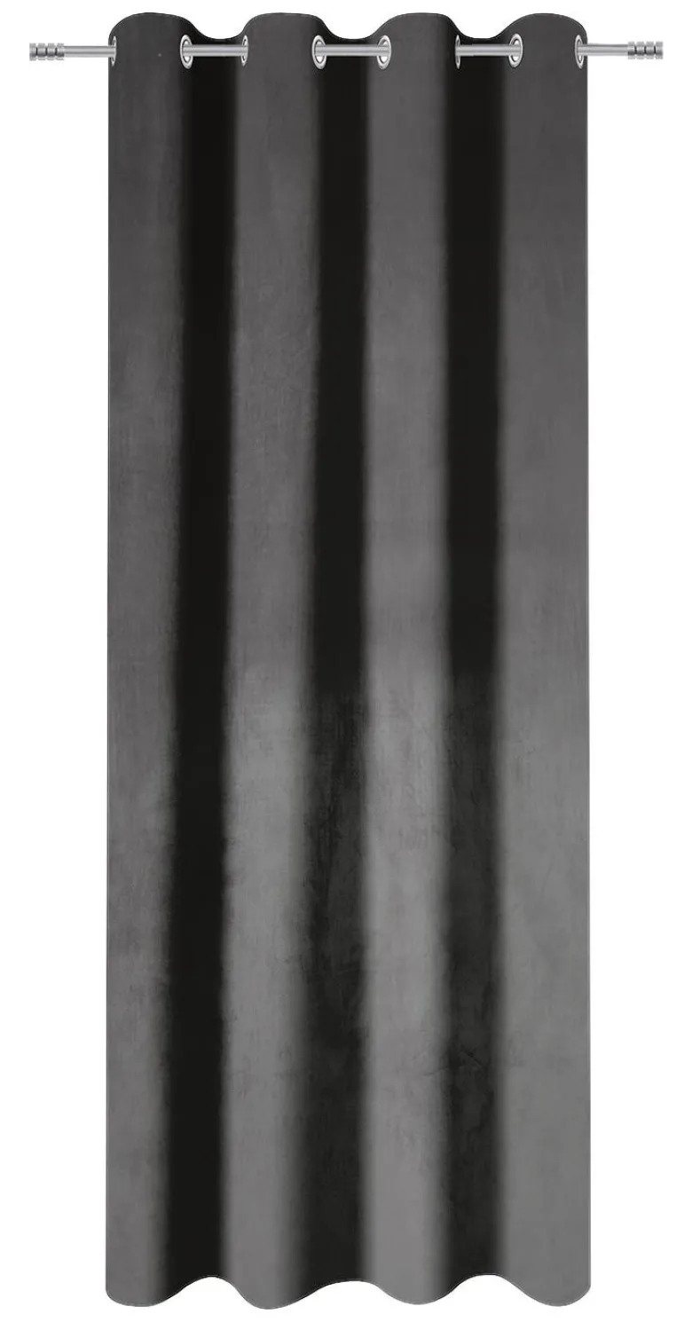Ösenvorhang Samt anthrazit B/L: ca. 135x245 cm