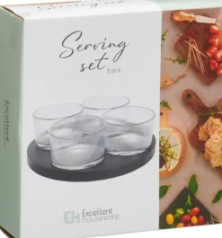 Servierset 5tlg. transparent Glas