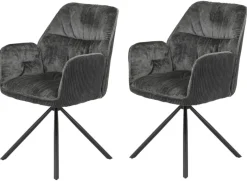 Sessel Amira, 2er-Set anthrazit B/H/T: ca. 56x89x61 cm