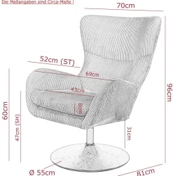 Sessel Samos dunkelgrau Microfaser B/H/T: ca. 72x96x81 cm