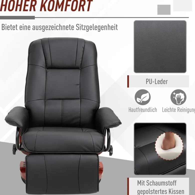 Sessel 833-621 schwarz B/H/T: ca. 78x100x87 cm