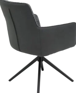 Sessel Udine, 2er-Set anthrazit Webstoff Microfaser B/H/T: ca. 62x90,5x66 cm
