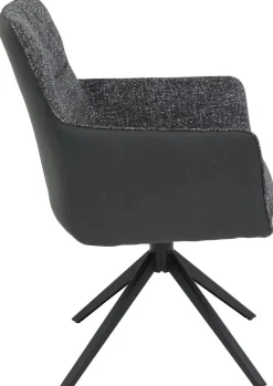 Sessel Udine, 2er-Set anthrazit Webstoff Microfaser B/H/T: ca. 62x90,5x66 cm