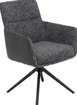 Sessel Udine, 2er-Set anthrazit Webstoff Microfaser B/H/T: ca. 62x90,5x66 cm