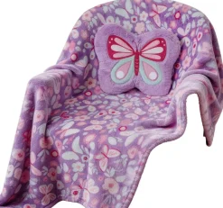 Set bestehend aus Kissen und Kuscheldecke lila Polyester B/L: ca. 100x127 cm