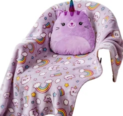 Set bestehend aus Kissen und Kuscheldecke flieder Polyester B/L: ca. 100x127 cm