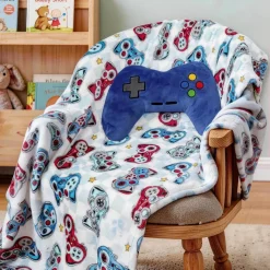 Set bestehend aus Kissen und Kuscheldecke blau Polyester B/L: ca. 100x127 cm
