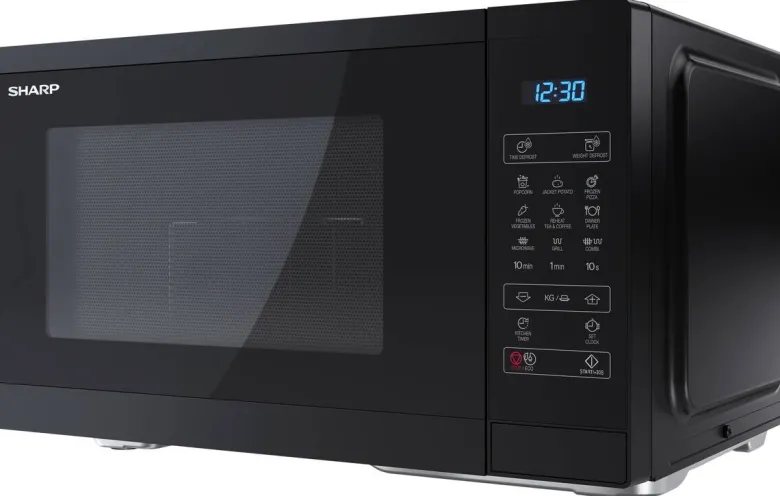 Sharp Mikrowelle mit Grill YC-MG252AE-B schwarz Stahl B/H/T: ca. 47,2x28x34,5 cm