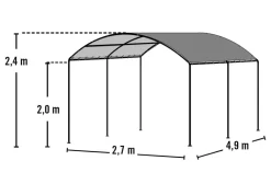 ShelterLogic Carport B/H/L: ca. 270x240x490 cm