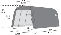 ShelterLogic Foliengarage B/H/L: ca. 370x240x610 cm