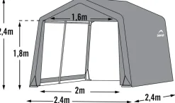 ShelterLogic Foliengerätehaus 5,76m² B/H/T: ca. 240x240x240 cm