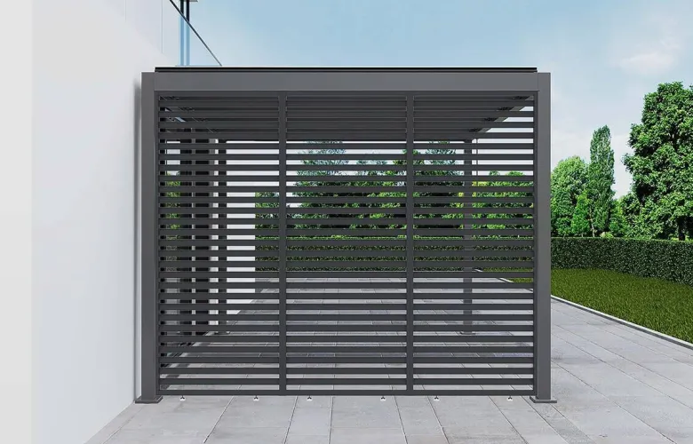 Sichtschutz anthrazit Aluminium B/H/L: ca. 6x226x93 cm