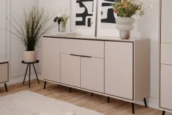 Sideboard Arona sand schwarz B/H/T: ca. 175x90x38 cm