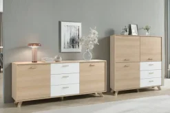 Sideboard BASTIAN Eiche weiß B/H/T: ca. 180x72,5x36,5 cm