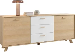 Sideboard BASTIAN Eiche weiß B/H/T: ca. 180x72,5x36,5 cm