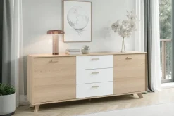 Sideboard BASTIAN Eiche weiß B/H/T: ca. 180x72,5x36,5 cm