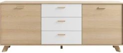 Sideboard BASTIAN Eiche weiß B/H/T: ca. 180x72,5x36,5 cm