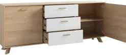 Sideboard BASTIAN Eiche weiß B/H/T: ca. 180x72,5x36,5 cm