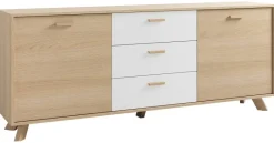 Sideboard BASTIAN Eiche weiß B/H/T: ca. 180x72,5x36,5 cm