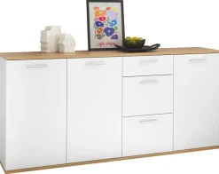 Sideboard BC 1035 weiß Eiche Artisan Nachbildung B/H/T: ca. 180x86x38 cm