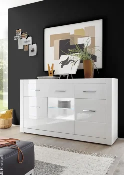Sideboard Bianco weiß weiß Hochglanz B/H/T: ca. 164x97x42 cm