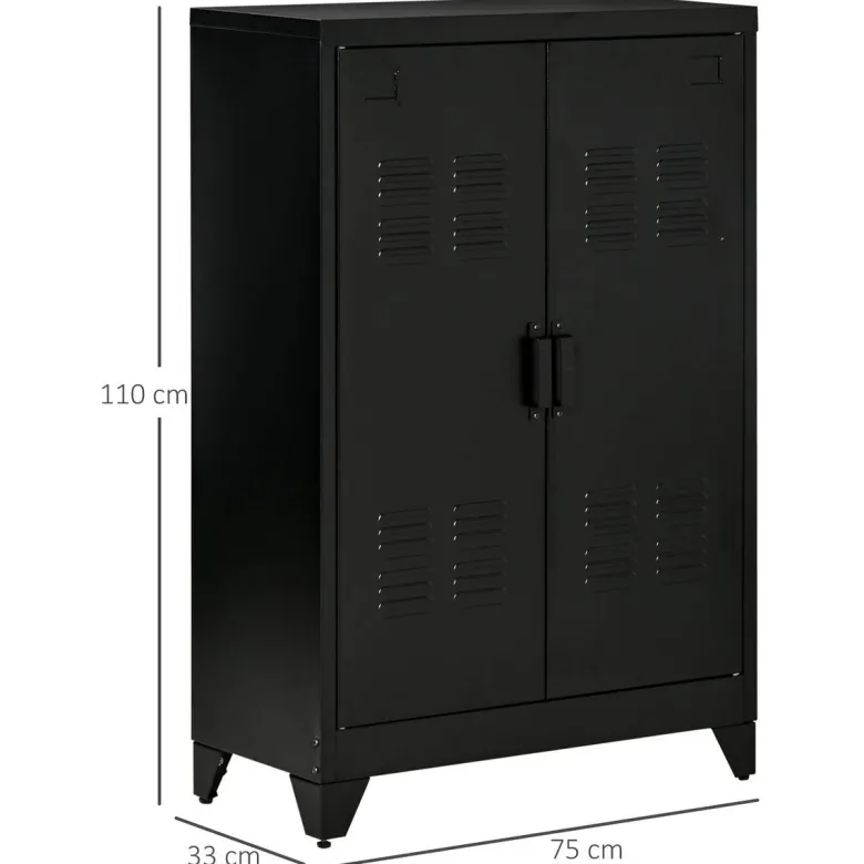 Sideboard 838-148BK schwarz B/H/T: ca. 75x110x33 cm