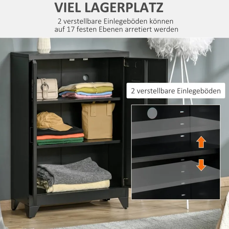 Sideboard 838-148BK schwarz B/H/T: ca. 75x110x33 cm