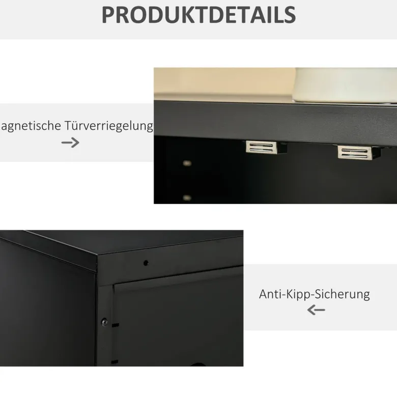 Sideboard 838-148BK schwarz B/H/T: ca. 75x110x33 cm