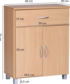 Sideboard buche Nachbildung silber B/H/T: ca. 60x75x30 cm
