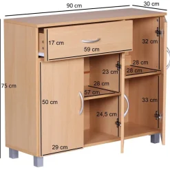 Sideboard buche Nachbildung silber B/H/T: ca. 90x75x30 cm