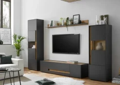 Sideboard City Eiche Wotan Nachbildung anthrazit B/H/T: ca. 170x84x40 cm