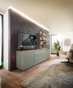Sideboard Core salbei Eiche Artisan Nachbildung B/H/T: ca. 240x77x44 cm