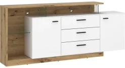 Sideboard Covelo Eiche Artisan Oak Nachbildung weiß B/H/T: ca. 192x85x40 cm