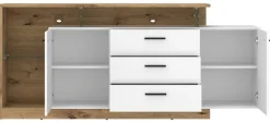 Sideboard Covelo Eiche Artisan Oak Nachbildung weiß B/H/T: ca. 192x85x40 cm