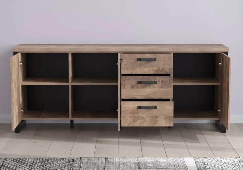 Sideboard Emile Eiche Tabak Nachbildung B/H/T: ca. 214x86x45 cm