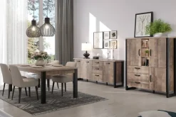 Sideboard Emile Eiche Tabak Nachbildung B/H/T: ca. 214x86x45 cm