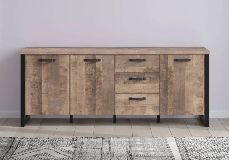 Sideboard Emile Eiche Tabak Nachbildung B/H/T: ca. 214x86x45 cm