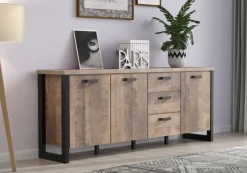 Sideboard Emile Eiche Tabak Nachbildung B/H/T: ca. 214x86x45 cm