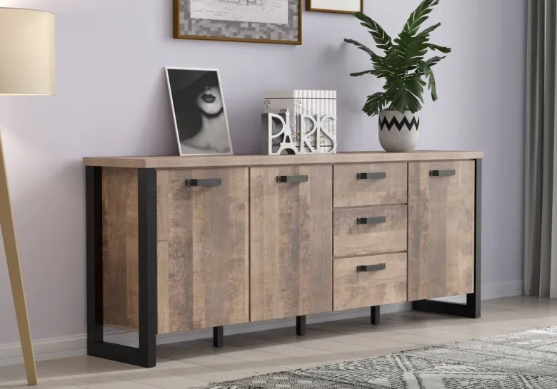 Sideboard Emile Eiche Tabak Nachbildung B/H/T: ca. 214x86x45 cm