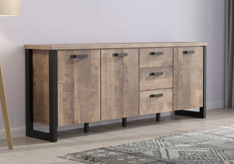 Sideboard Emile Eiche Tabak Nachbildung B/H/T: ca. 214x86x45 cm