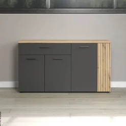Sideboard Esteban anthrazit Eiche Nachbildung B/H/T: ca. 150x83x42 cm