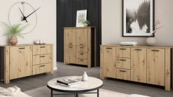 Sideboard FARO Eiche schwarz B/H/T: ca. 160x84x40 cm