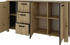 Sideboard FARO Eiche schwarz B/H/T: ca. 160x84x40 cm