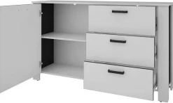Sideboard FARO weiß schwarz B/H/T: ca. 140x84x40 cm