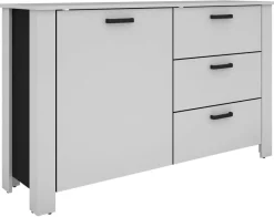Sideboard FARO weiß schwarz B/H/T: ca. 140x84x40 cm