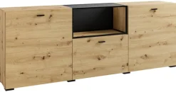 Sideboard FRAME Eiche schwarz B/H/T: ca. 200x75,5x37,5 cm